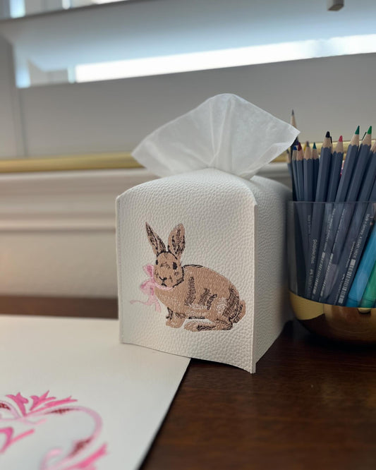 Bunny Leather Tissue Box Cover