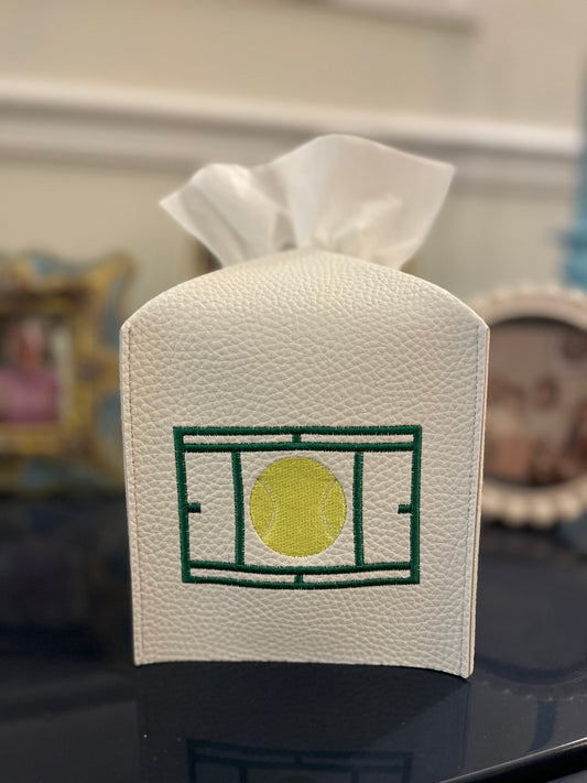 Tennis Court Leather Tissue Box Cover